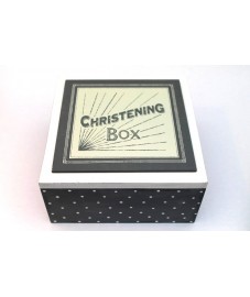 East of India Grey Christening Keepsake Box